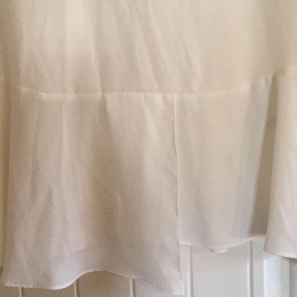 Shear dressy cream blouse - Picture 3 of 8